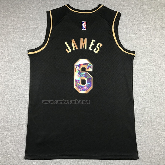 Camiseta Golden Edition Los Angeles Lakers Lebron James #6 2021-22 Negro